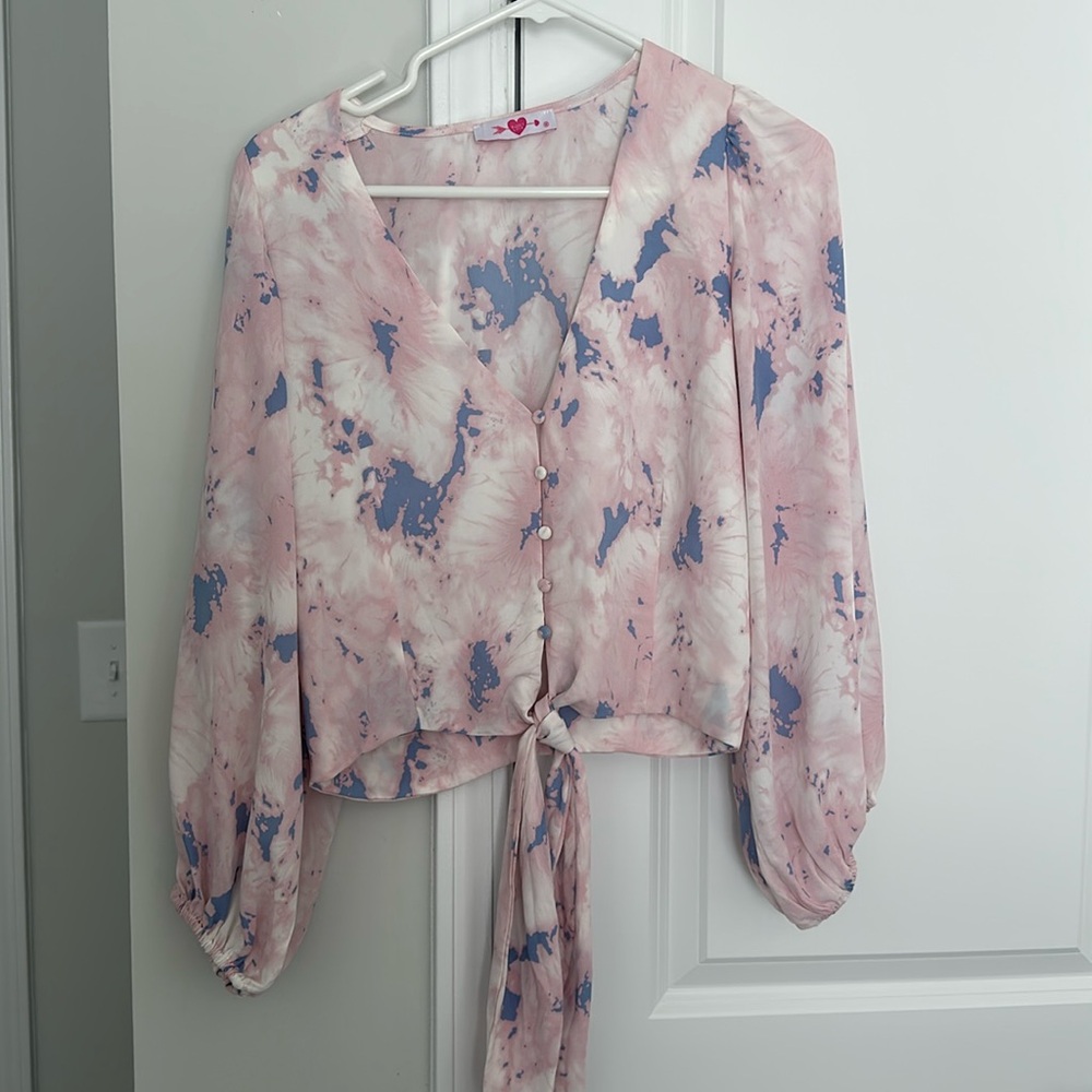Buddy Love Tie Blouse Size Medium - Picture 1 of 5